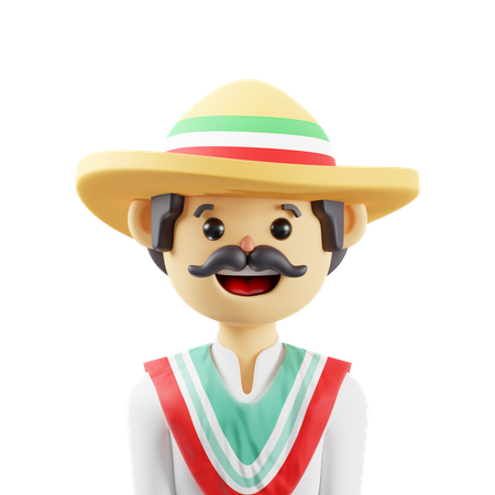 Mexican Man  3D Icon