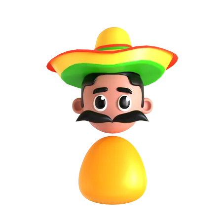 Mexican Man  3D Icon