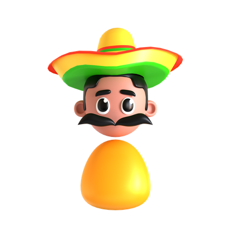 Mexican Man  3D Icon