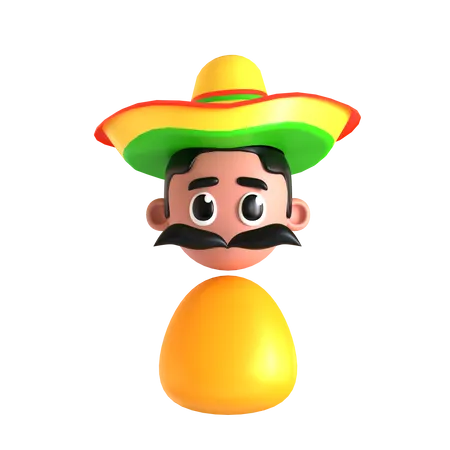 Mexican Man 3 D Icon Good For Cinco De Mayo Design 3D Icon