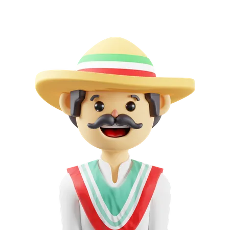 Mexican Man  3D Icon