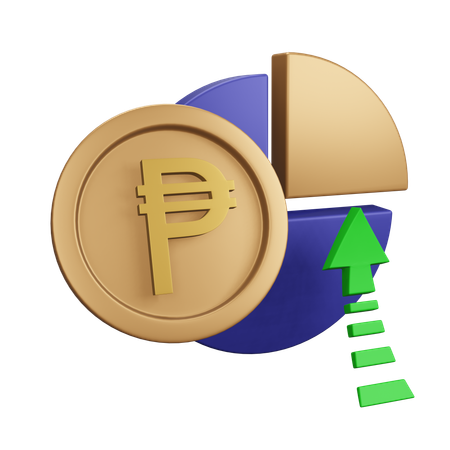 Mexican Peso Increase Monet Chart  3D Icon