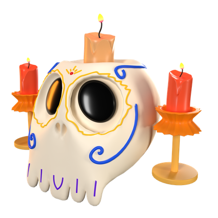 Mexican Skull Candle  3D Icon