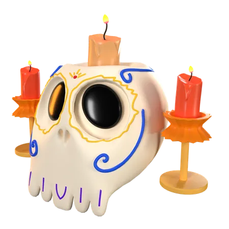 Mexican Skull Candle  3D Icon