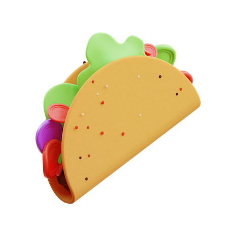 Mexican Taco  3D Illustration