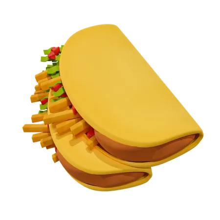 Mexican Taco  3D Illustration