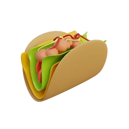 Mexican Taco 3D Illustration
