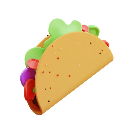 Mexican Taco 3D Illustration