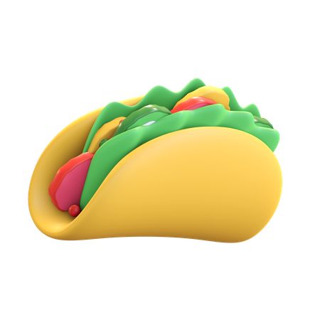 Mexican taco food icon  3D Illustration