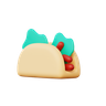 3d mexican taco emoji