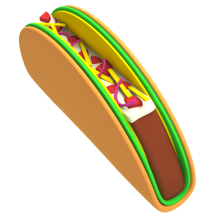 Taco mexicano  3D Illustration