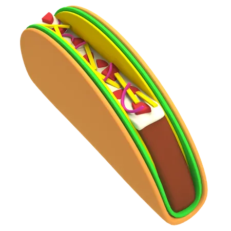 Taco mexicano  3D Illustration