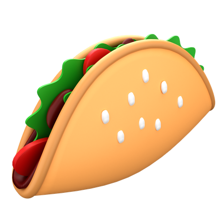 Taco mexicano  3D Illustration