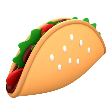 Taco mexicano  3D Illustration