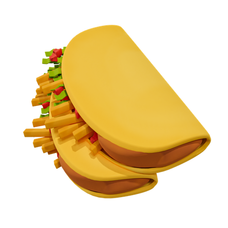 Taco mexicano  3D Illustration