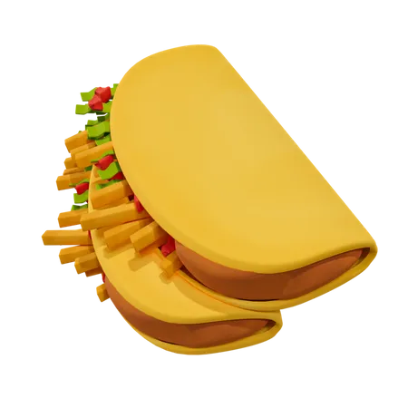 Taco mexicano  3D Illustration