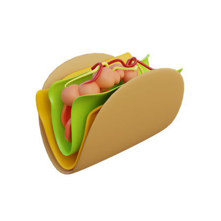 Taco mexicano  3D Illustration