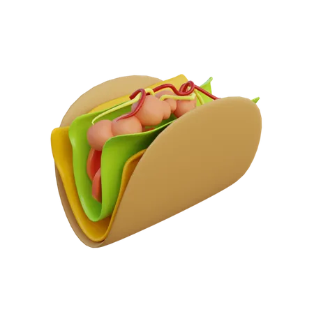 Taco mexicano  3D Illustration