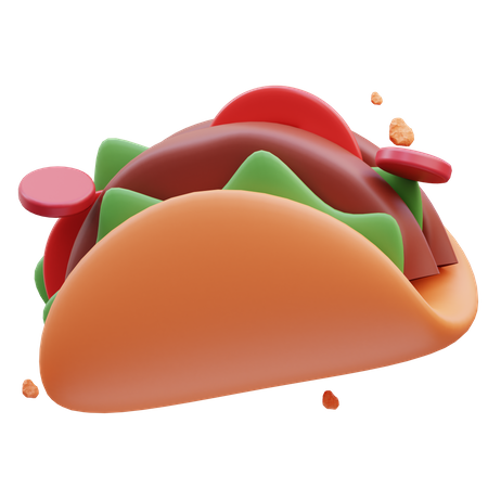 Taco mexicano  3D Icon