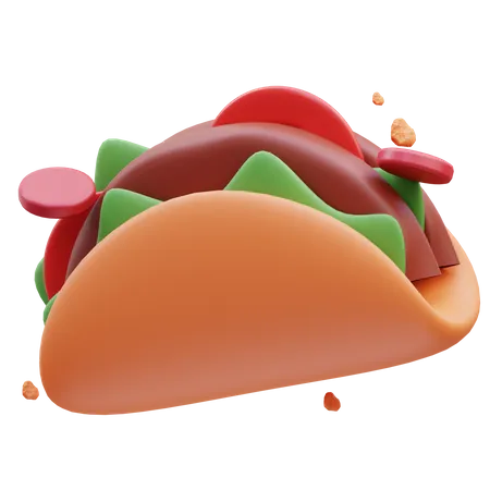 Taco mexicano  3D Icon