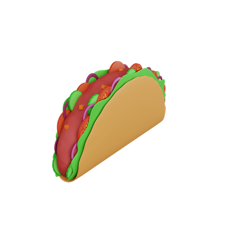 Taco mexicano  3D Icon