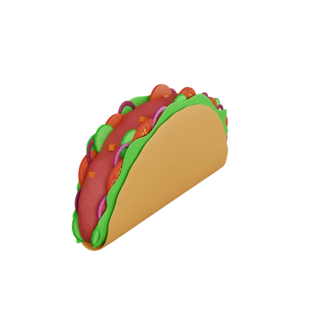 Taco mexicano  3D Icon