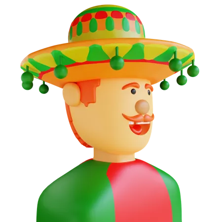 3 D Illustration Mexican 3D Icon