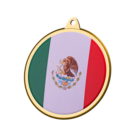 Emblema da medalha da bandeira do méxico  3D Icon