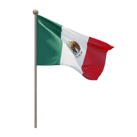 Mexico Flag Pole  3D Illustration