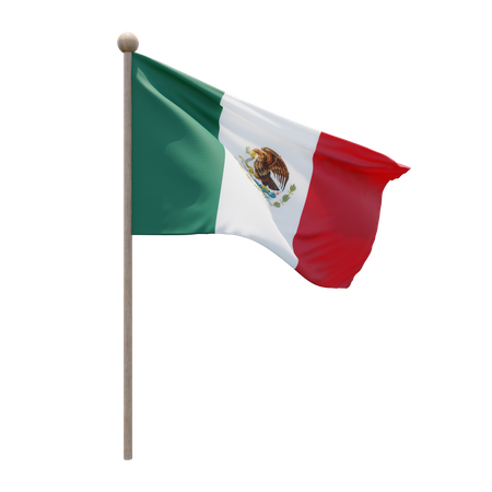 Mexico Flagpole 3D Illustration