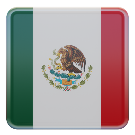 Mexico Square Flag  3D Icon
