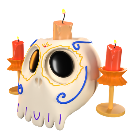 Mexikanische Totenkopfkerze  3D Icon