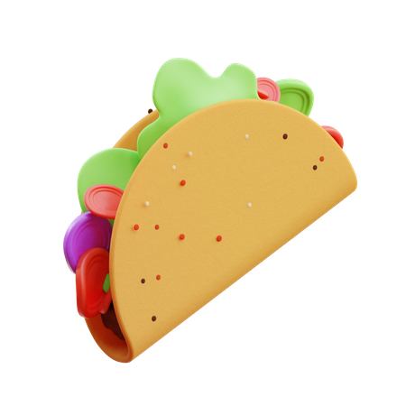 Mexikanischer Taco  3D Illustration