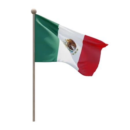 Mexiko Fahnenmast  3D Flag