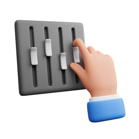 Mezclador de audio deslizante manual  3D Icon
