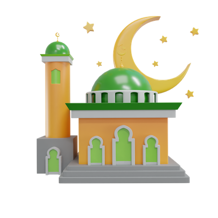 Mezquita luna  3D Icon