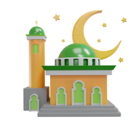 Mezquita luna  3D Icon