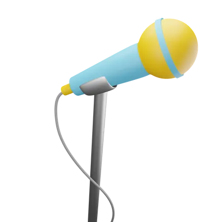 3 D MIC WITH HIGH QUALITY RENDER AND TRANSPARENT BACKGROUND 3D Icon
