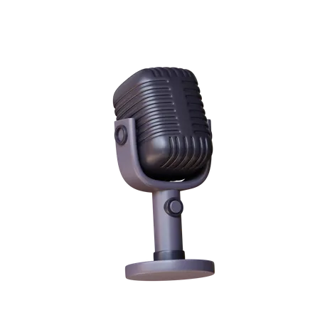 3 D Microphone Music With Black Theme 3D Icon