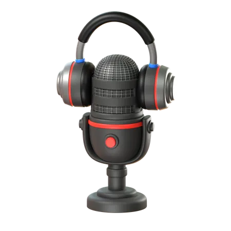 Mic And Headphone  3D Icon