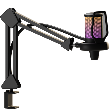 Mic Arm Black  3D Icon