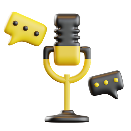 Mic Chat  3D Icon