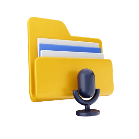 Mic Folder  3D Icon