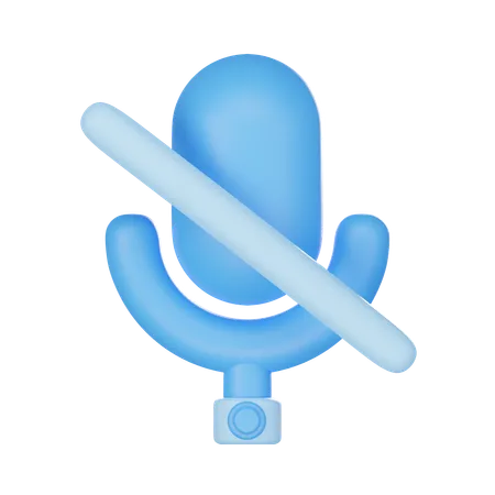 Mic Off  3D Icon