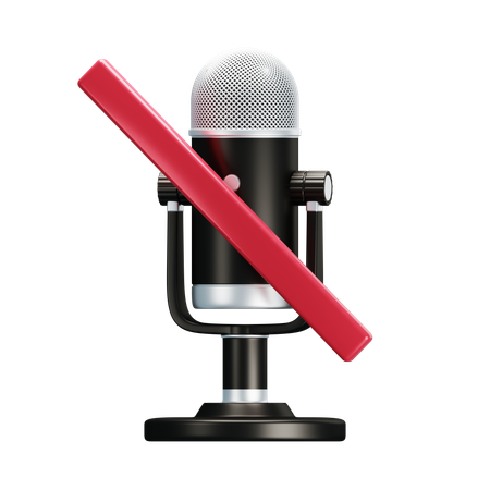 Mic off  3D Icon