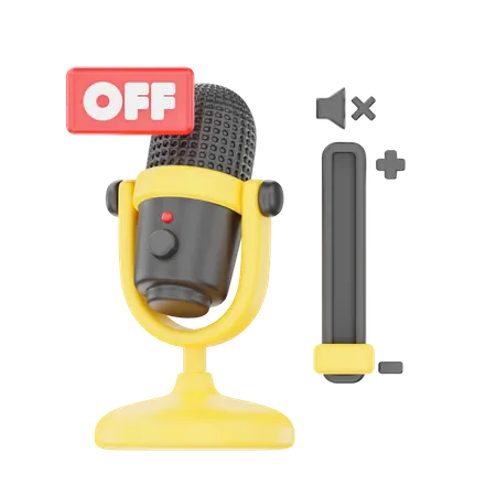 Mic Off  3D Icon