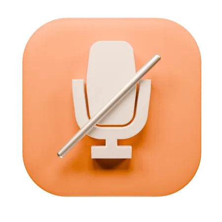 Mic Off  3D Icon