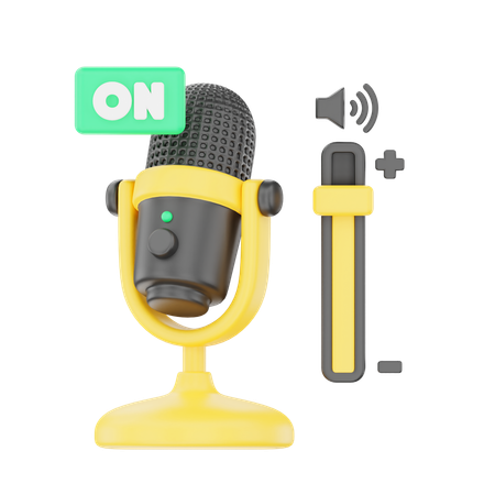 Mic On  3D Icon