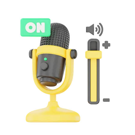 Mic On  3D Icon