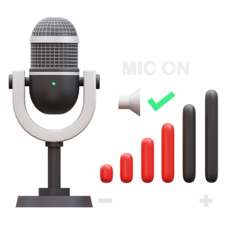 Mic On  3D Icon